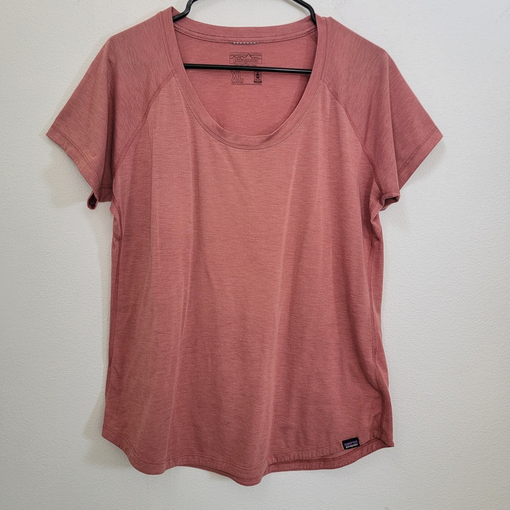 Patagonia Womens Orange XL Short Sleeve Capilene Daily Graphic Shirt STY24501